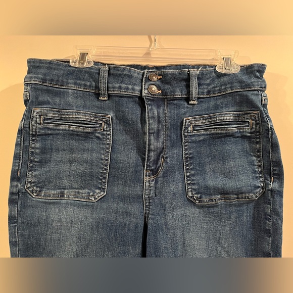 American Eagle size 14 next level stretch super hi rise flare denim jeans - Picture 3 of 4